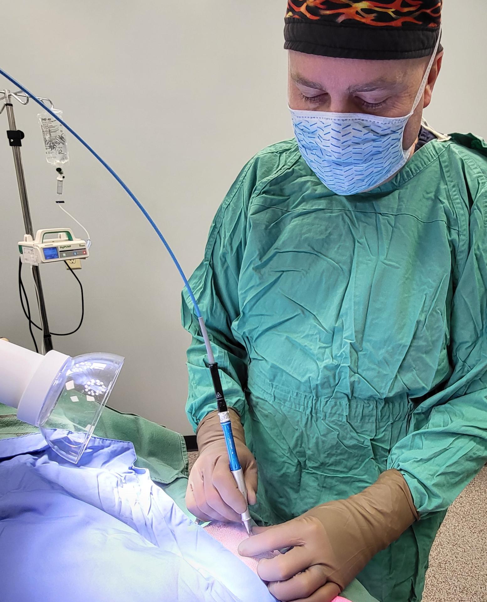 Dr. Jacobson Performing Laser Surgery at The Hometown Veterinarian